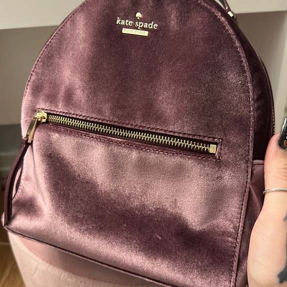 Purple Velour Kate Spade Mini Backpack - Picture 2 of 6